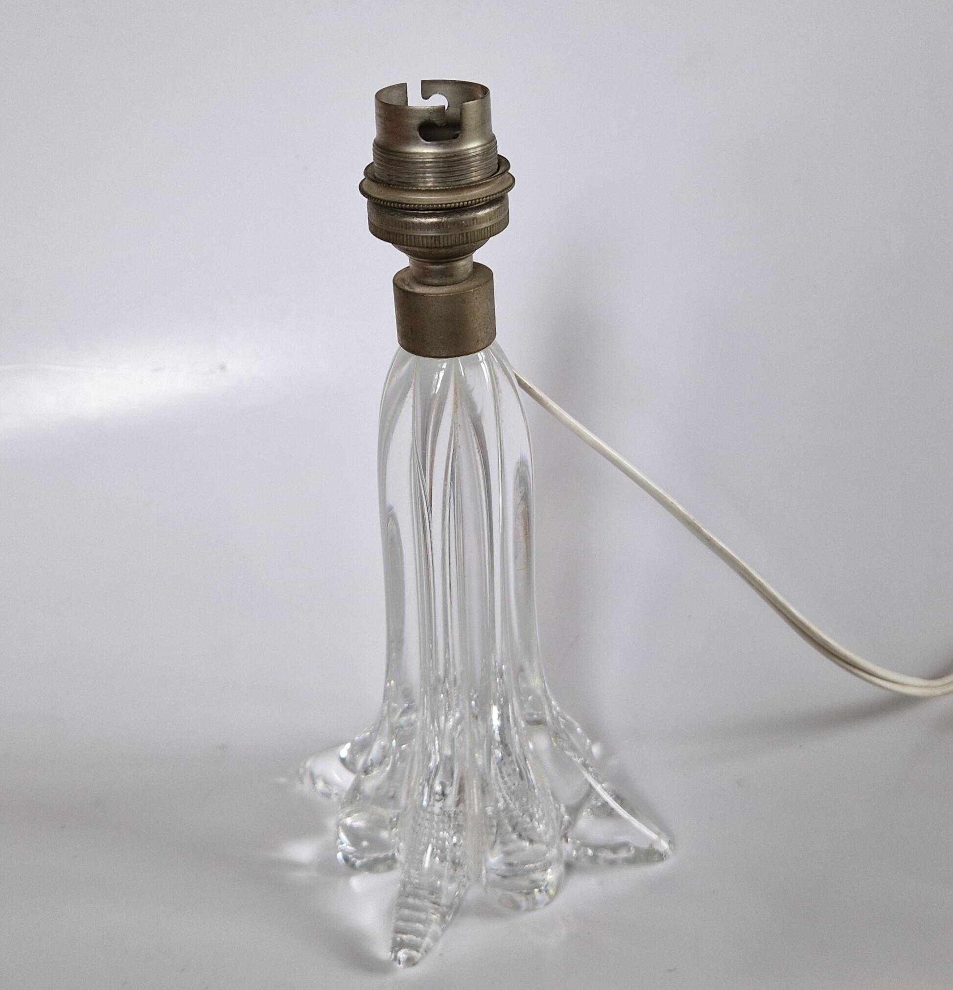Pied de lampe cristal Art Déco 1950