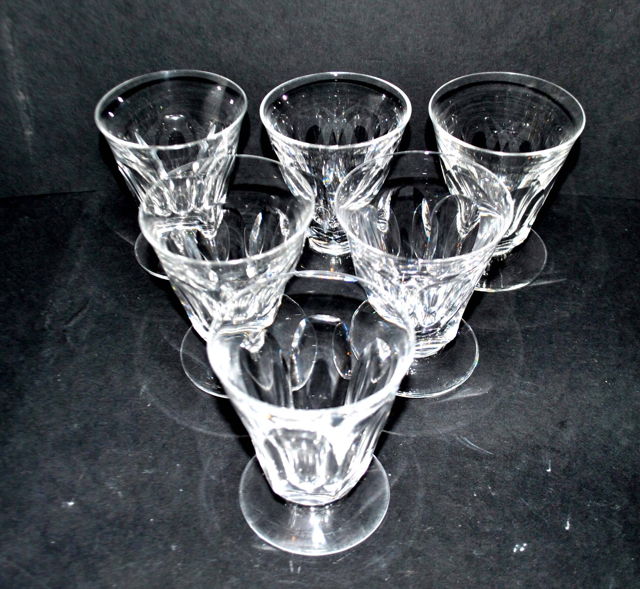 Set of 6 Saint-Louis flat-ribbed cut crystal goblet wine glasses? close Talleyrand 8.5cm