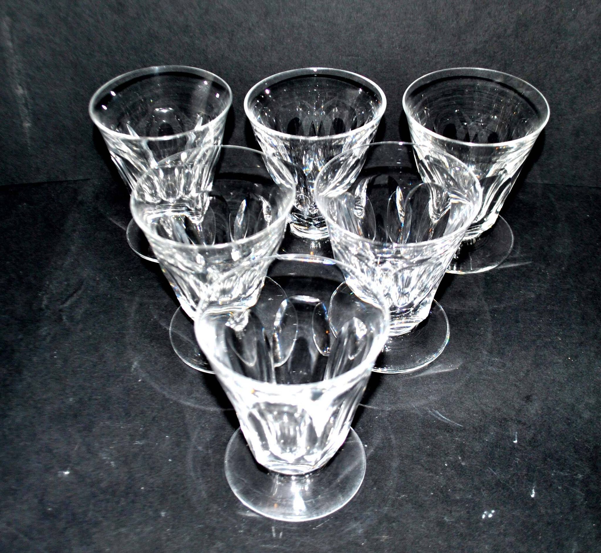 Set of 6 Saint-Louis flat-ribbed cut crystal goblet wine glasses? close Talleyrand 8.5cm