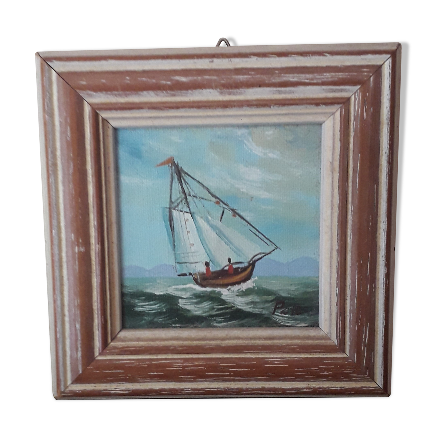 Signed painting: oil painting depicting a sailboat