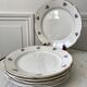 set of 6 flat plates Digoin Sarreguemines small flowers 50s