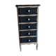 Chiffonnier bois brut et noir 5 tiroirs