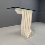 Vintage travertine console table in the manner of Carlo Scarpa , 1970s