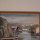 Mid Century Oil on Canvas – “Port View” by Rita Hansen – Vintage & Framed