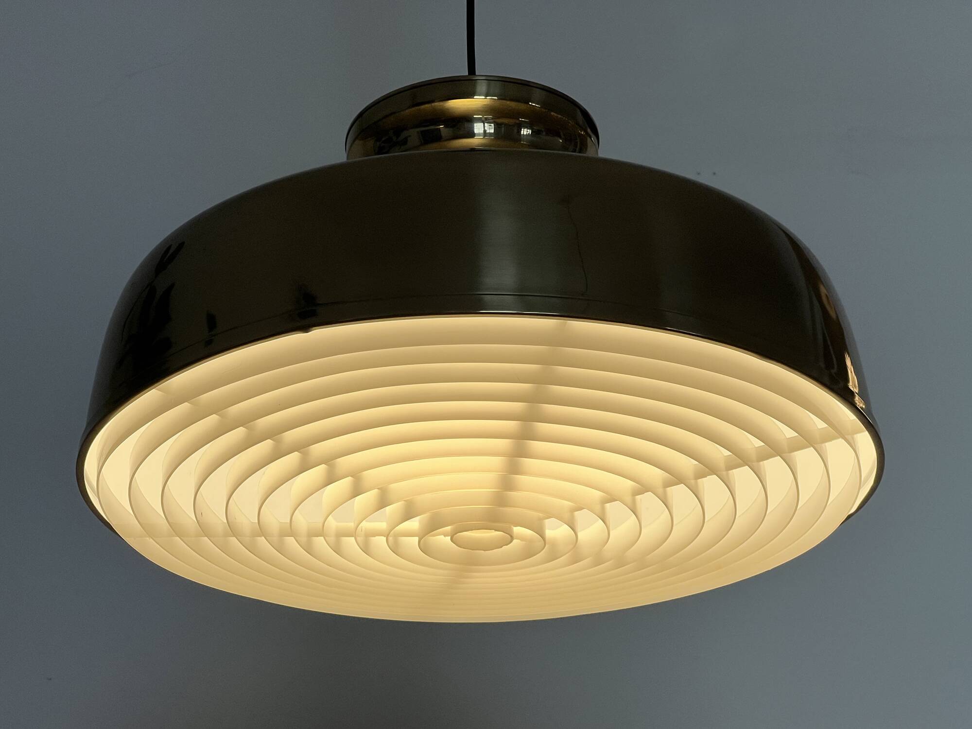 Large brass pendant light. Sweden 1960s