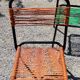 Set of 4 chairs scoubidou green and orange tubes metal black from the 60s