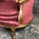 Bench louis XV style in gilded wood carved and upholstered