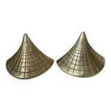 Paire de serre-livres en laiton massif vintage