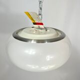 Stilux Milano, white perspex and aluminum ceiling lamp from 60s