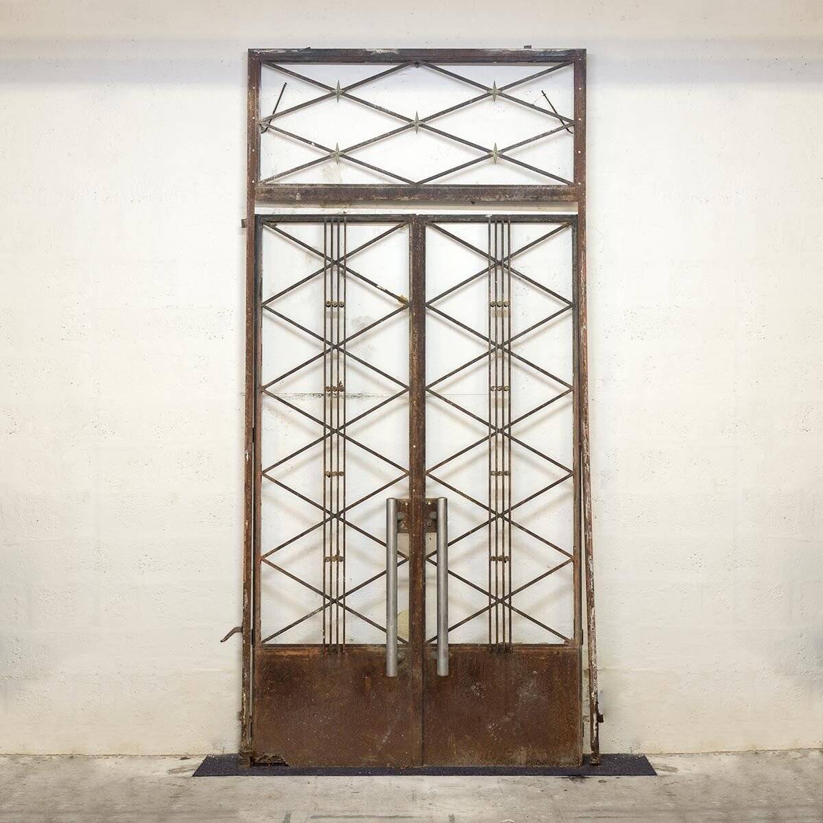 Art Deco wrought iron bedroom door, France, 1930