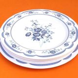 6 Assiettes plates / 1 Plat de service Décor floral