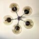 Large chrome and smoked glass chandelier 1970