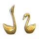 Pair of swans brass