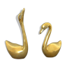 Pair of swans brass