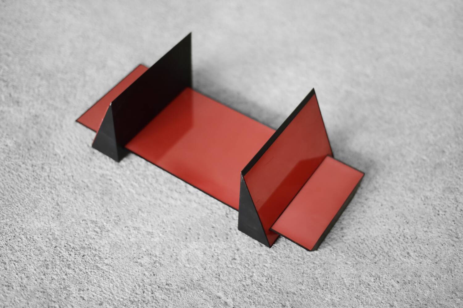 Red plastic bookends Vintage Mid-Century Italian Modern Space Age