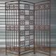 Screen partition wall made of glass and wrought iron