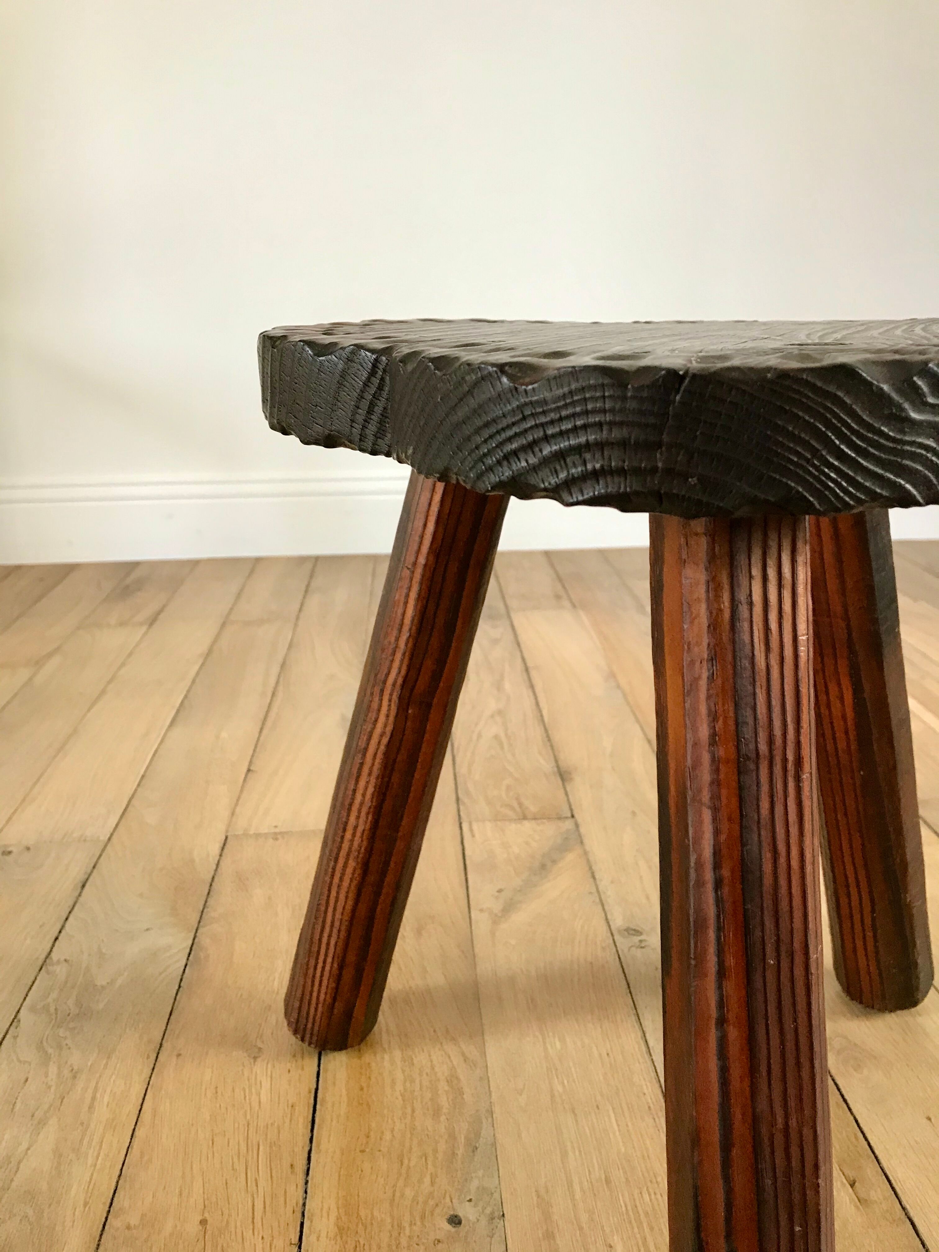 Cowherd stool tripod brutalist style 40s-50s