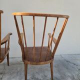 Pair of Baumann armchairs, signed, vintage Fan model