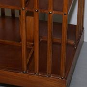Edwardian revolving library in burl walnut with Sheraton inlay circa 1900