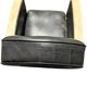 Pair of leather armchairs with marquetry armrests