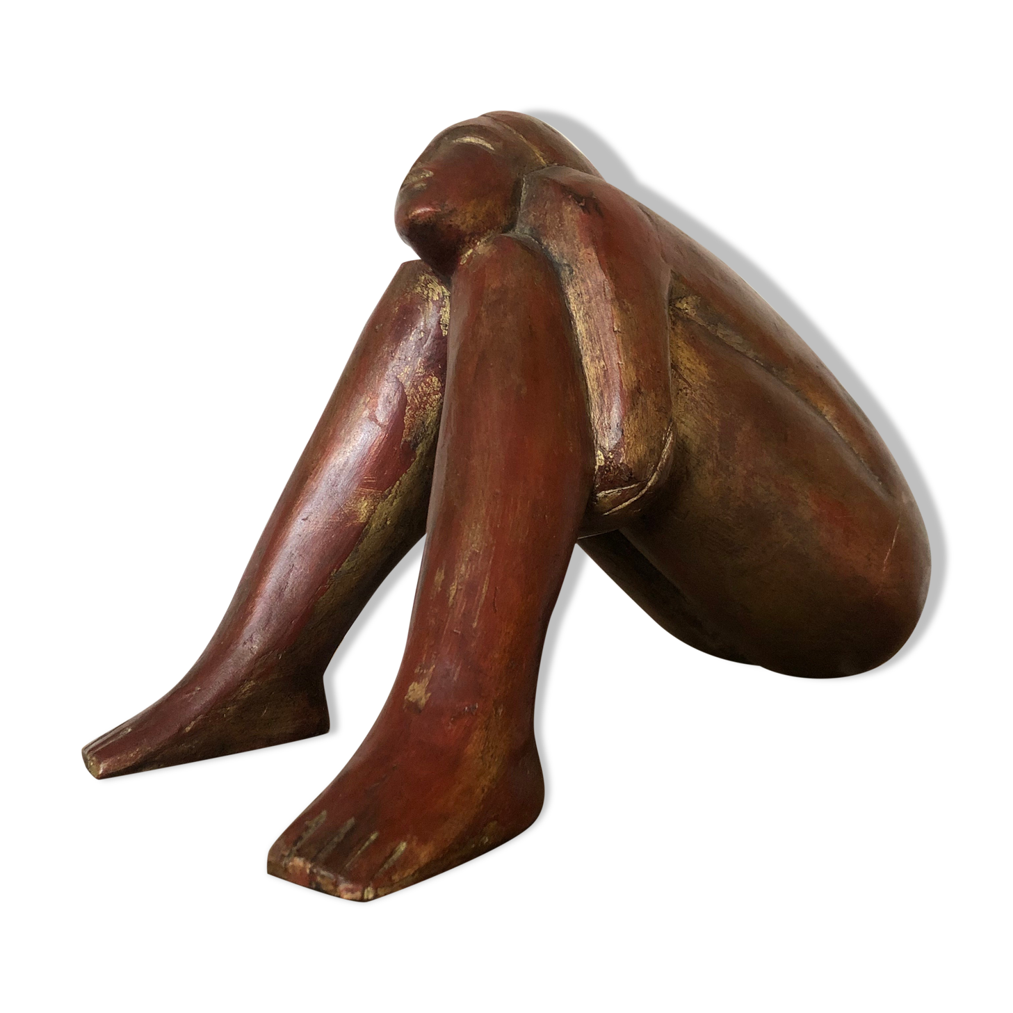 Sculpture of a woman in terracotta by Guy Callandreau circa 1980