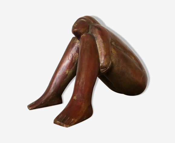 Sculpture de femme en terre cuite de Guy Callandreau circa 1980