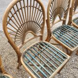 4 bamboo chairs