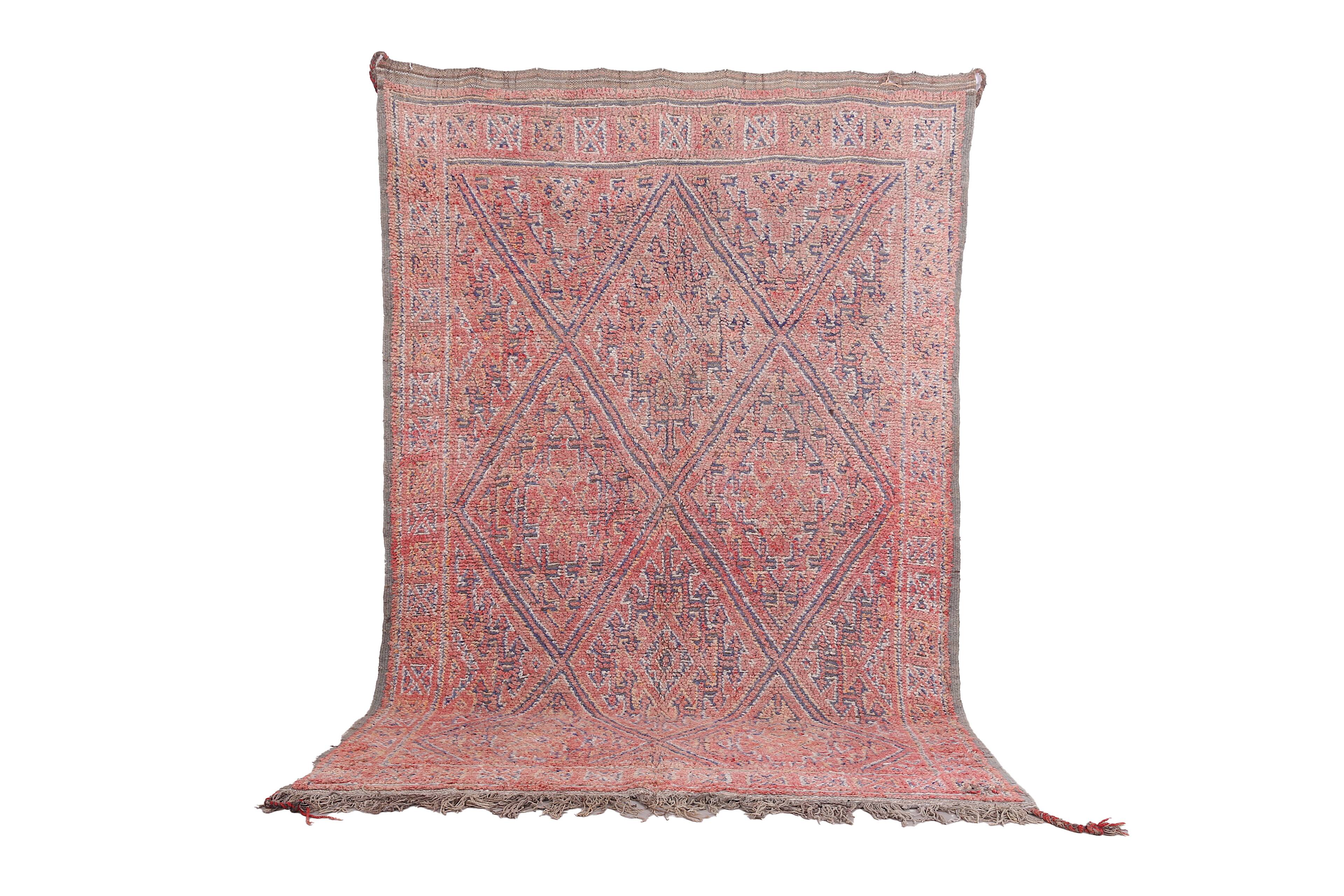 Vintage Handmade Moroccan Rug 188 x 283 cm - Berber rug - Old moroccan rug