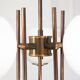 Vintage Italian Brass and Opaline Chandelier in Copper Color, 70s