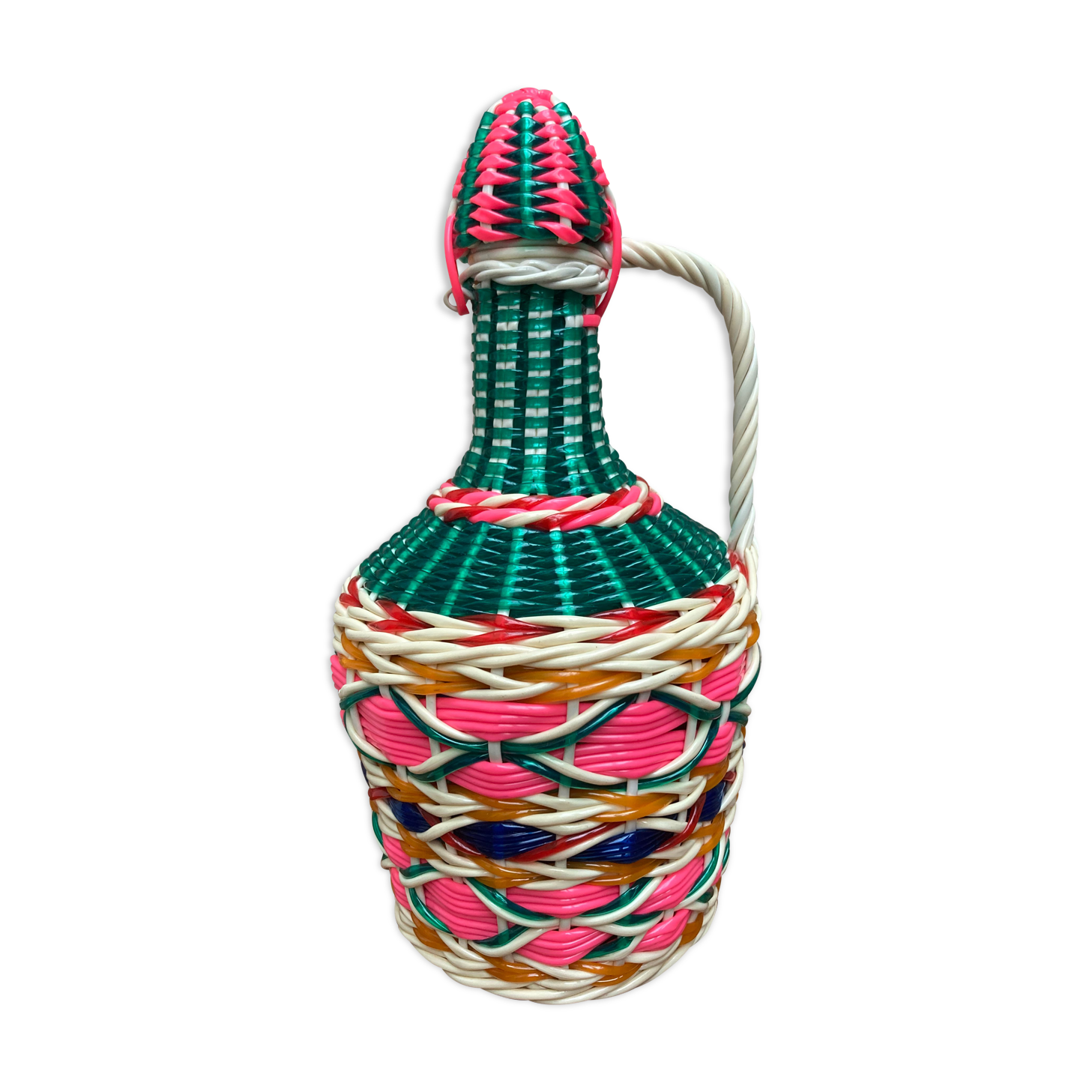 Multicolored scoubidou bottle 60s
