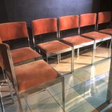 Rectangular table by Milo Baughman and 6 chairs