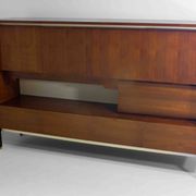 Minimalist backlit highboard in teak, Belgium 1960s
