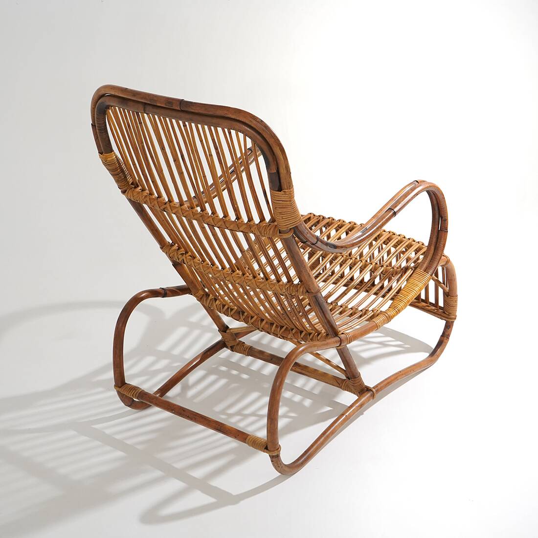 Fauteuil en rotin, années 1950