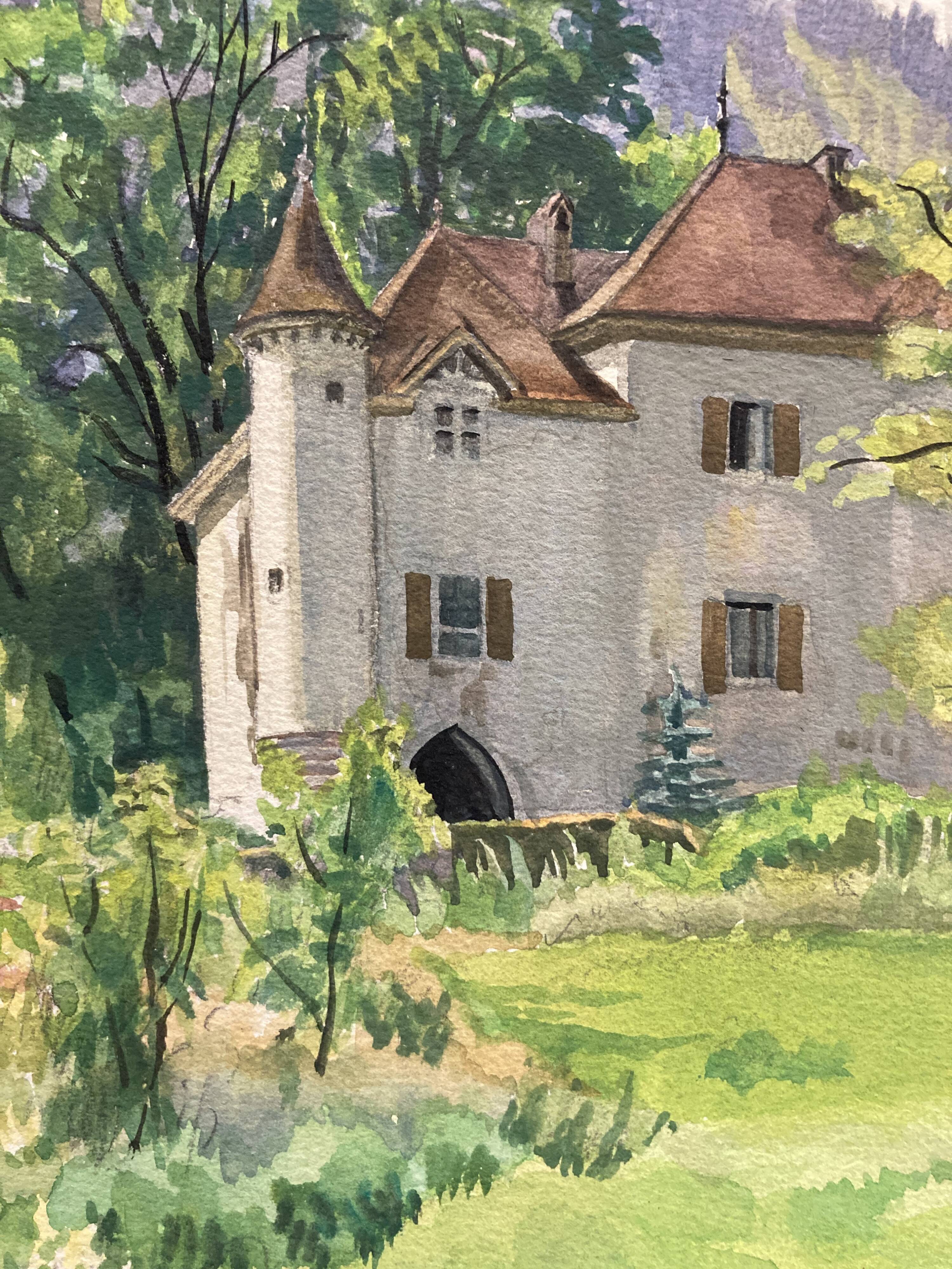 Watercolor vintage landscape