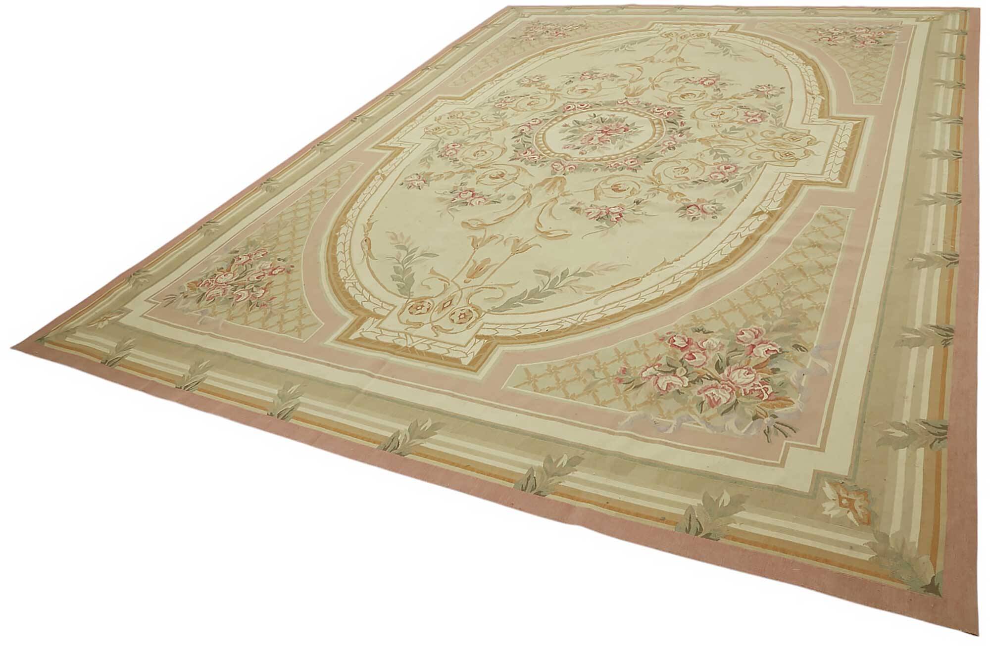 Handmade European Vintage Aubusson Kilim 307 cm x 429 cm