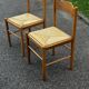 Paire de chaises en bois et paille – années 50-60