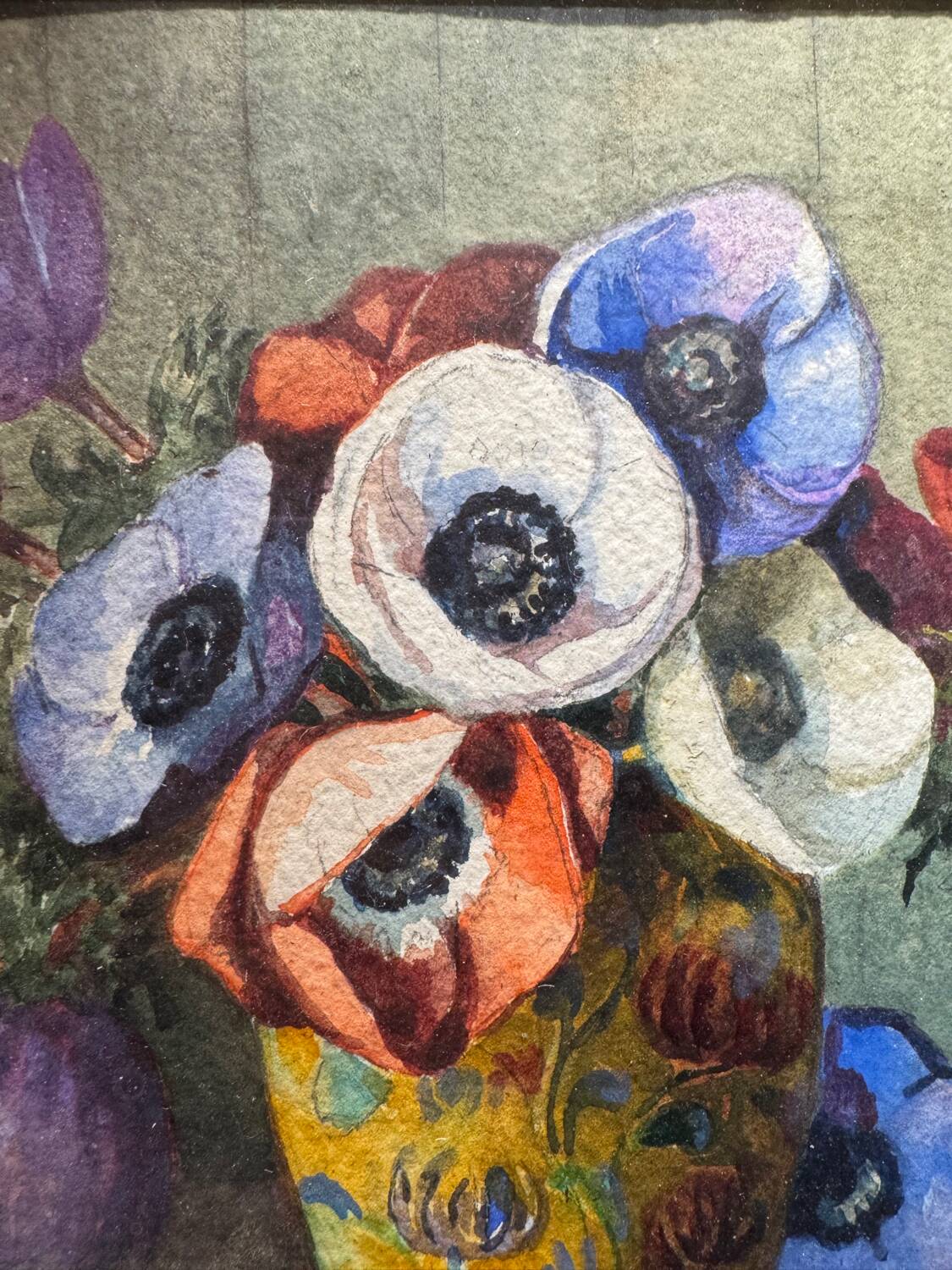 Still life with anemones, signed early 20th century