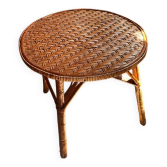 Vintage wicker coffee table