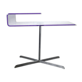 Transparent acrylic and chrome side table, 1970s design.