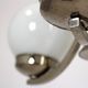 Vintage Czech Bauhaus style pendant light, tall, with opaline glass globes, 1940s