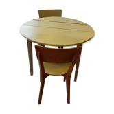 Green green vintage wood round table