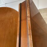 Round table in solid cherry wood Louis XV style and 2 extensions