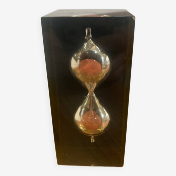 Resin paperweight inclusion hourglass Pierre Giraudon