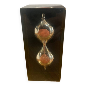 Resin paperweight inclusion hourglass Pierre Giraudon