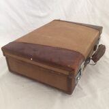 Cloth suitcase and leather vintage