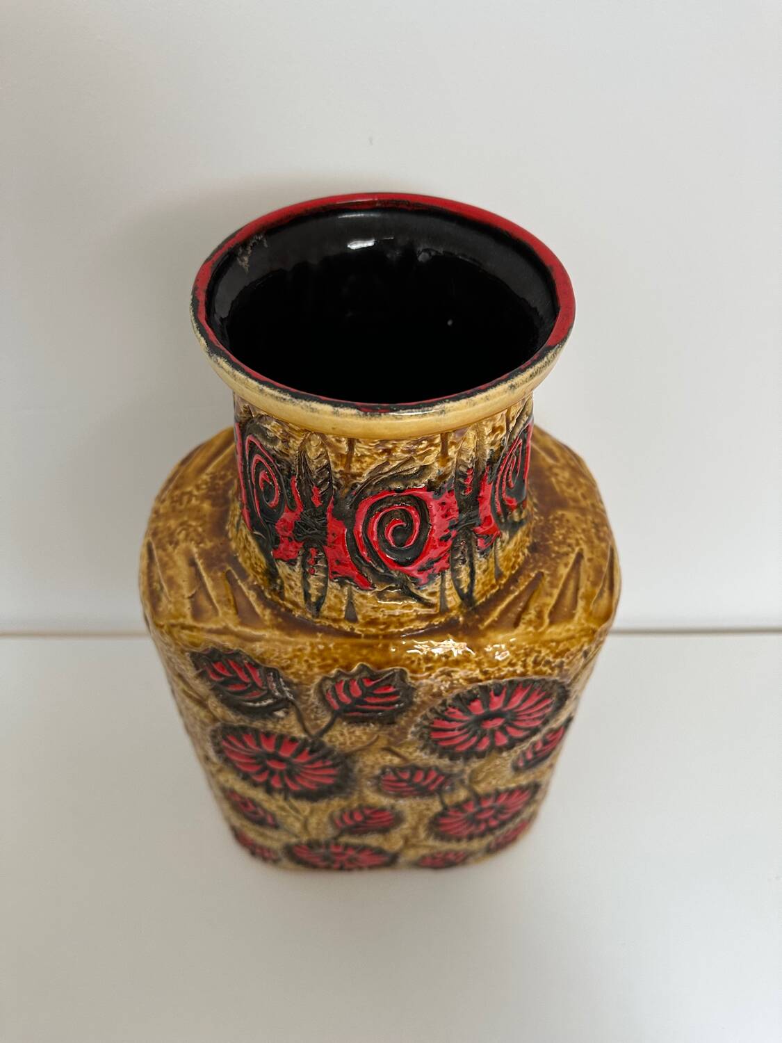 Large German ceramic vase 1970, vintage