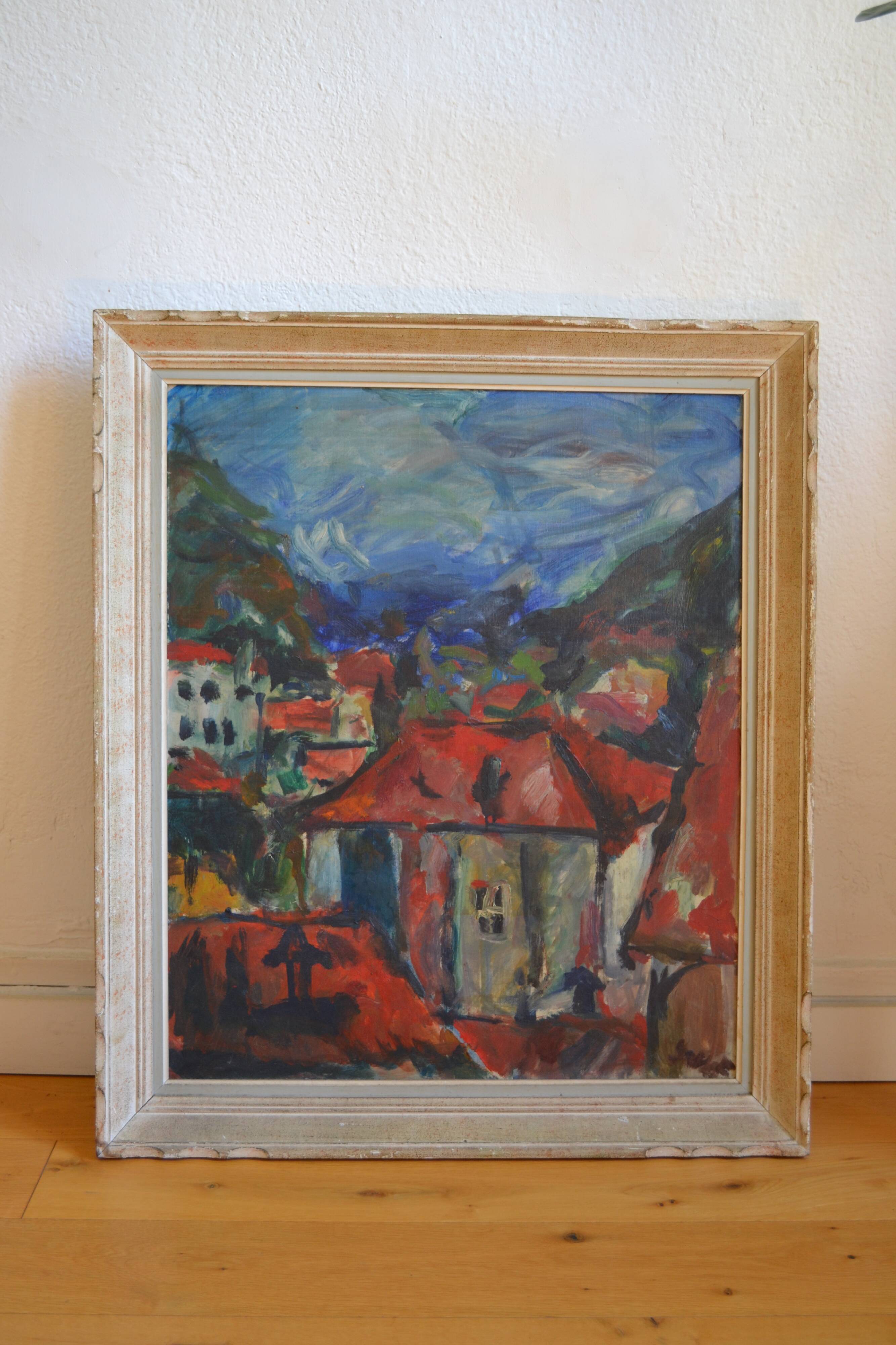 Georges Mathieu Yassef (1943-2024) landscape painting HST