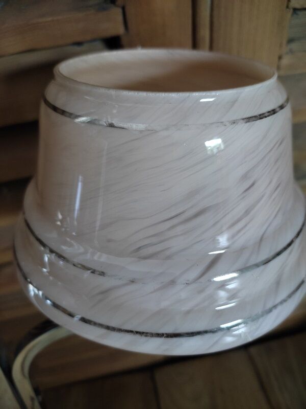 Chandelier support stainless steel globe tulip glass Clichy pink