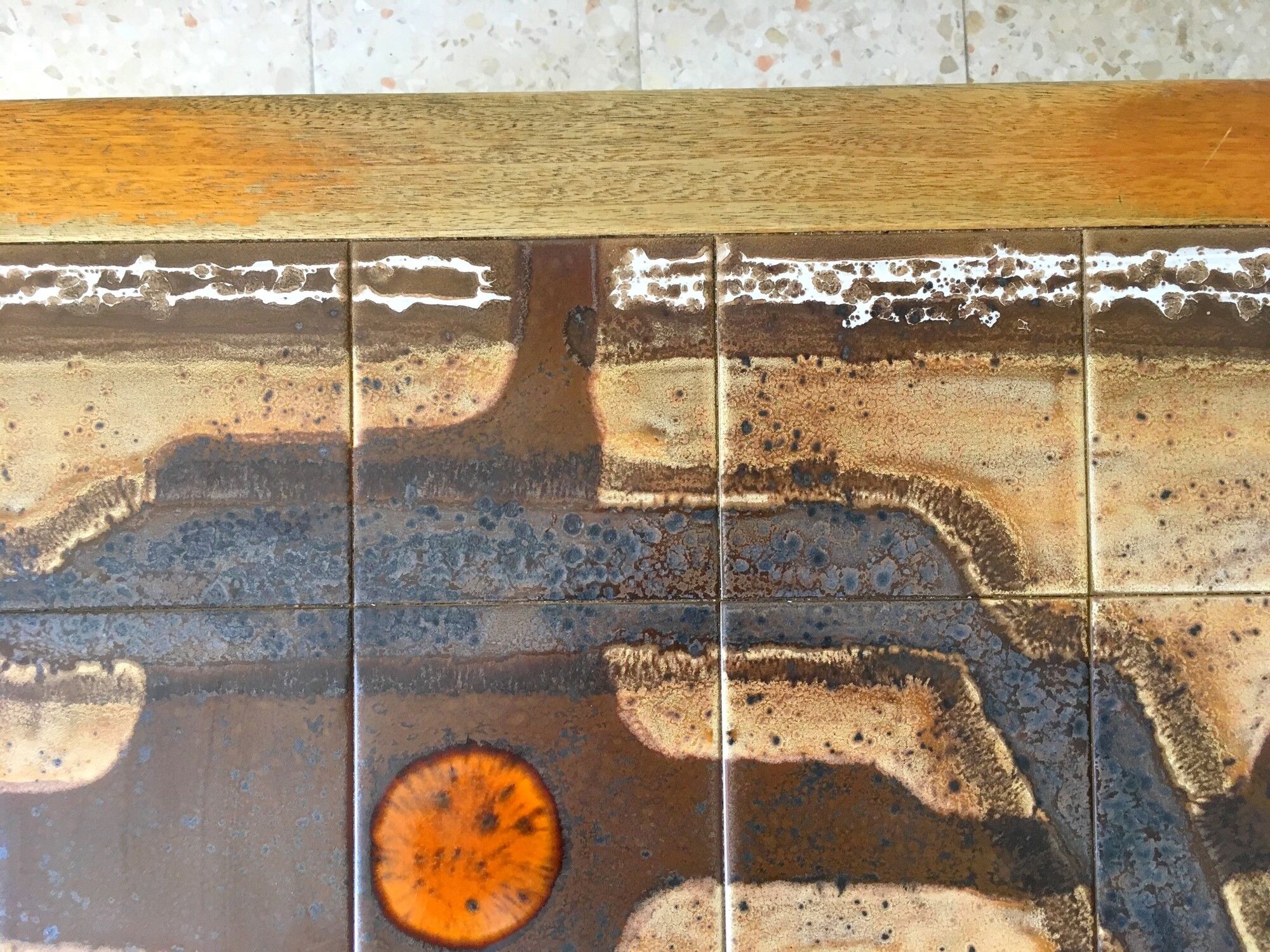 1960s vintage Vallauris ceramic coffee table