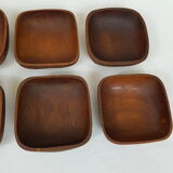 Lot of 8 ramekins scandinavian teak